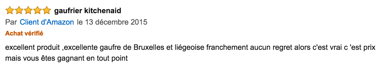 commentaire Kitchenaid 5KWB110